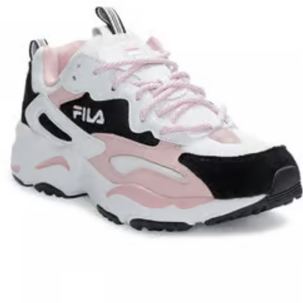 FILA women’s 7.5 Pink and White Sneakers. EUC